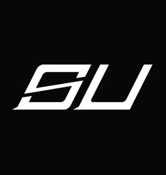 Su Logo Monogram Letter With Slice Style