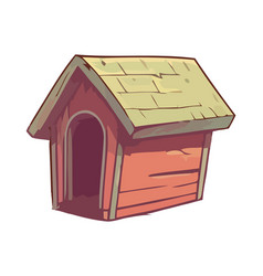 Wooden Dog House Icon Flat Design