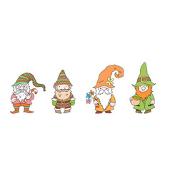 Cute Gnome Characters Funny Fabulous Elderly Man