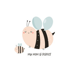 Cute Young Bee And His Mom