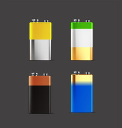 Different Color 9v Batteries Set 3d Clipart