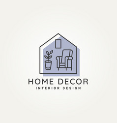 Home Decor Interior Design Line Art Logo