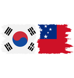 Independent State And South Korea Grunge Flags