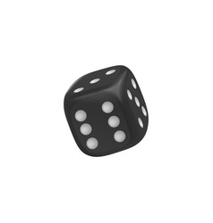 Realistic Black Dice With Numbers Of Dots