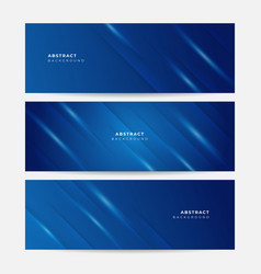 Set Of Modern Dark Navy Blue Banner Background