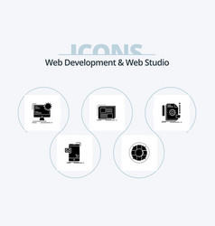 Web Development And Studio Glyph Icon Pack 5