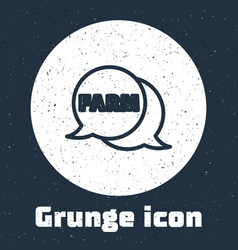 Grunge Line Speech Bubble With Text Farm Icon