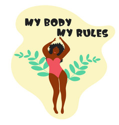 Body Positive Black Woman Dressed In A Swimsuit