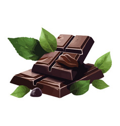 Gourmet Dark Chocolate Dessert With Mint Leaf