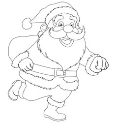 Happy Santa Claus Cartoon Character Running