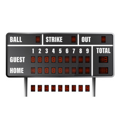 Realistic Baseball Scoreboard Score On Board