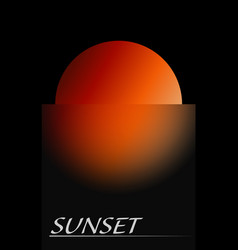 Sunset On A Dark Background