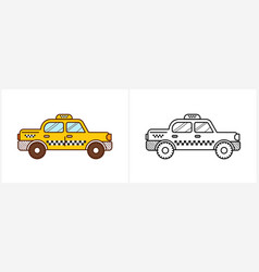 Taxi Cab Coloring Book Yellow Side