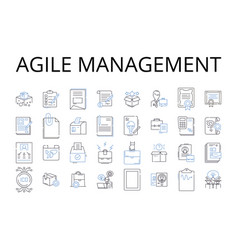 Agile Management Line Icons Collection Lean