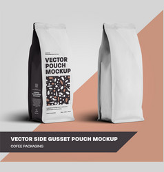 Coffee Pouch Gusset Mockup White Packaging Set