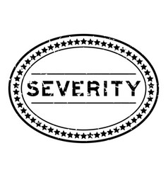 Grunge Black Severity Word Oval Rubber Seal Stamp