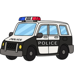 Police Car Cartoon Colored Clipart