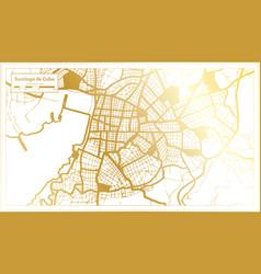 Santiago De Cuba City Map In Retro Style