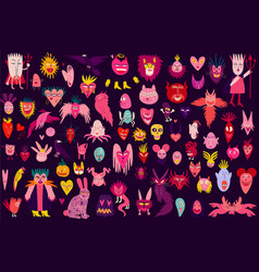 Vibrant Strange Ugly Halloween Characters Cute