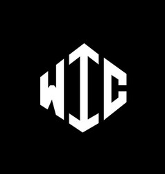 Wic Letter Logo Design With Polygon Shape