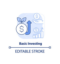 Basic Investing Light Blue Concept Icon