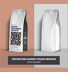 Coffee Pouch Gusset Mockup White Packaging