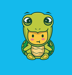 Cute Baby Turtle Depression Upset Cartoon Animal