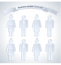 Gray Color Business People Icon Set