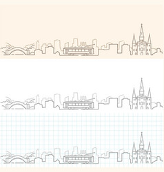 New Orleans Hand Drawn Skyline