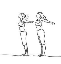 Two Women Doing Exercise In Yoga Pose