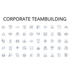 Corporate Teambuilding Line Icons Collection Twin