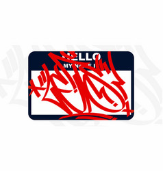 Hello My Name Is Street Art Style Sticker