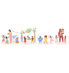 Kids Party Isolated Scene Set On White Background