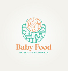 Minimalist Healthy Baby Food Line Art Logo