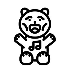 Musical Stuffed Animal Toy Baby Line Icon