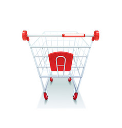 Supermarket Grocery Shopping Cart Realistic Image