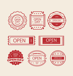 Flat Design Open Day Badges Set