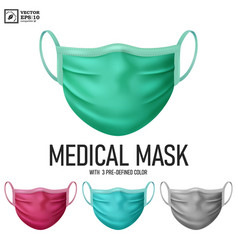 Realistic Medical Mask With 3 Predefined Color