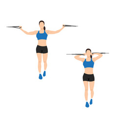 Woman Doing Overhead Cable Curls Crucifix Curls