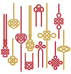 Chinese Stripes Red Gold Template Knots