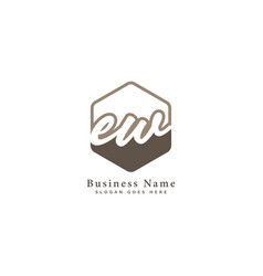 E W Ew Initial Letter Handwritten Signature Logo