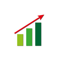 Green Bars Red Arrow Growth Stock Diagram