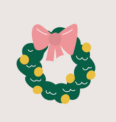 Hand Drawn Christmas Wreath Doodle Icon