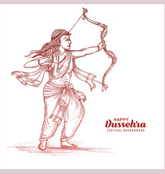 Hnad Draw Sketch Lord Rama With Arrow Killing