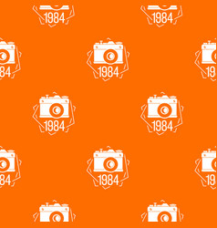 1984 Photo Camera Pattern Orange