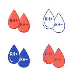 Rh Factor Icon Set In Flat And Line Style