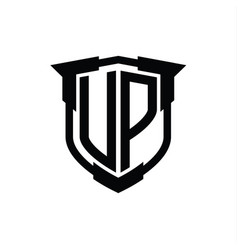 Up Logo Monogram Letter With Shield Shape Design