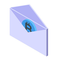 Bitcoin Mail Icon Isometric Job Signature