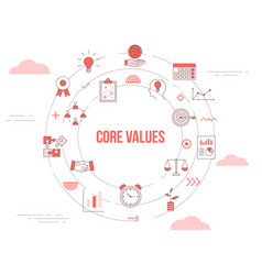 Core Values Concept With Icon Set Template Banner