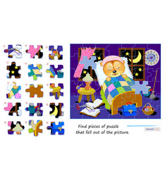 Logic Game For Children And Adults Find Pieces